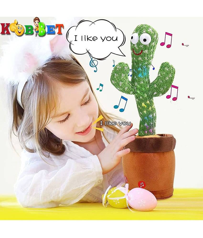 Dancing Cactus Toy, Talking Repeat Singing Sunny Cactus Toy 120 Songs for Baby + Record Your Sound, Sing+ Repeat+ Dancing+ Recording+ LED plant