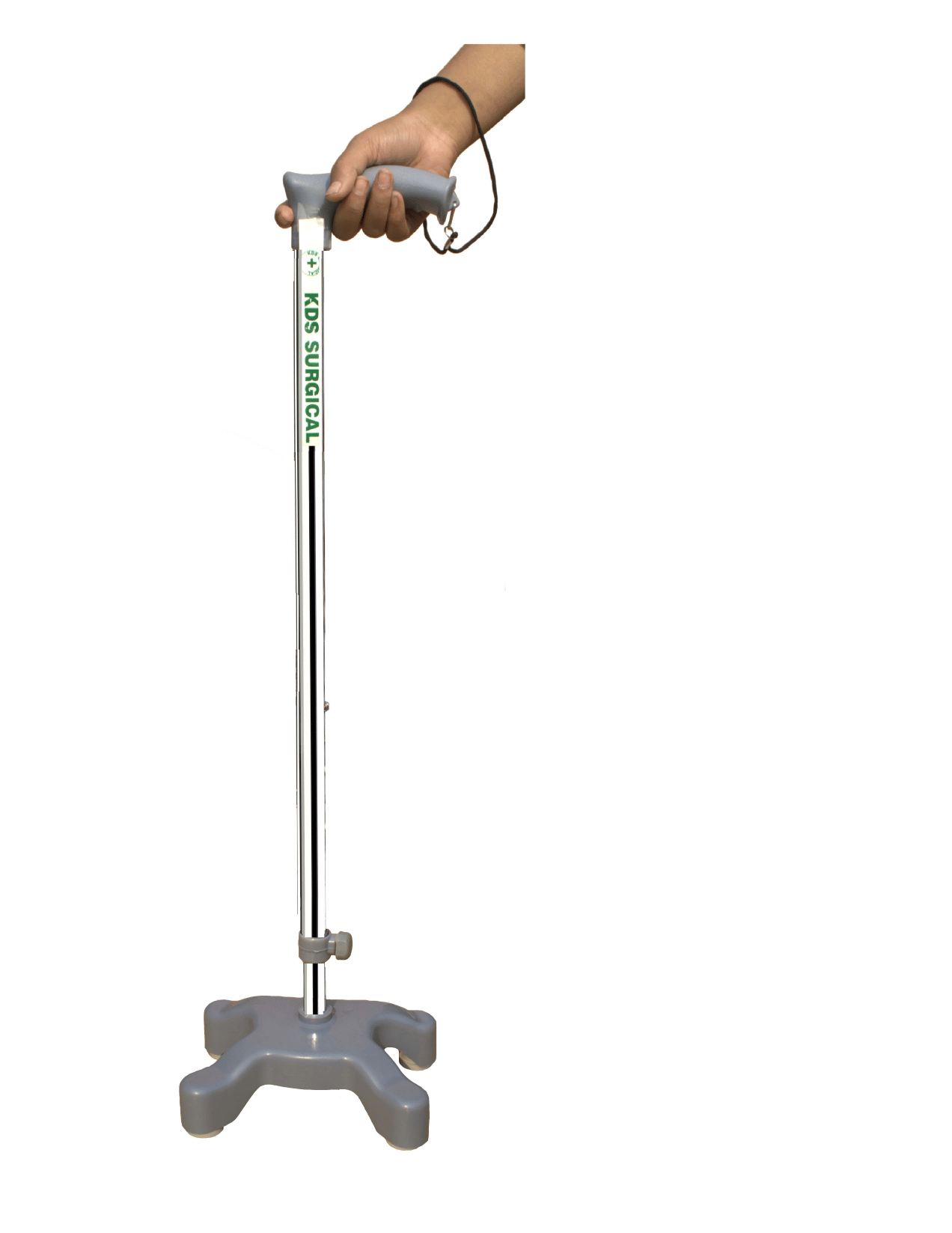 KDS SURGICAL 4 Leg Chrome Grey Dori Height Adjustable Walking Sticks