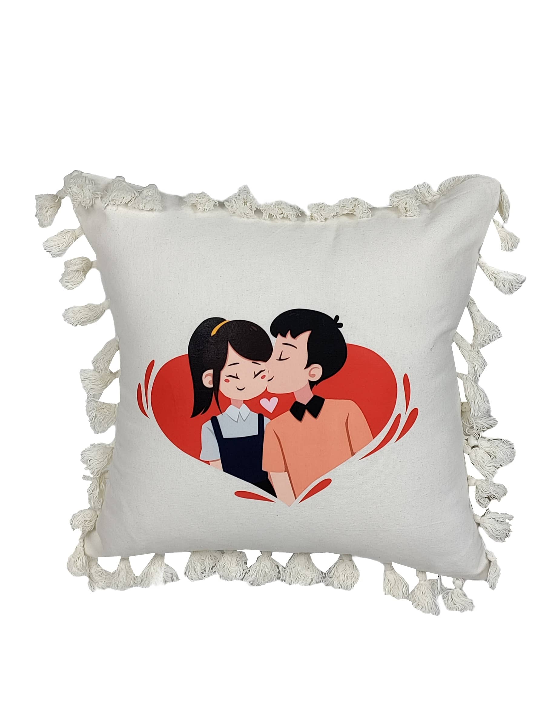 NUEVOSGHAR Single Beige Cotton Filled Cushion