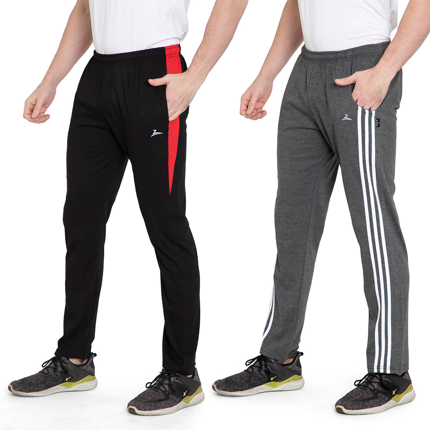 Zeffit - Multicolor Cotton Blend Men's Sports Trackpants ( Pack of 2 ) - Track Pants | Buy online on ZillyBuy
