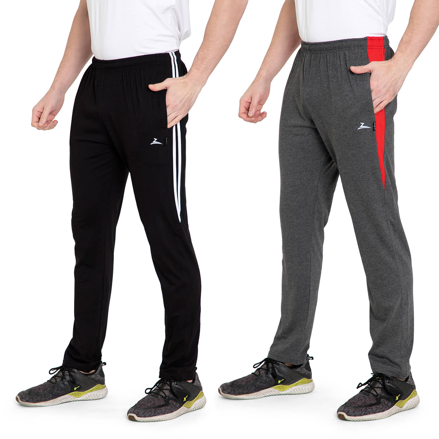 Zeffit - Multicolor Cotton Blend Men's Sports Trackpants ( Pack of 2 ) - Track Pants | Buy online on ZillyBuy
