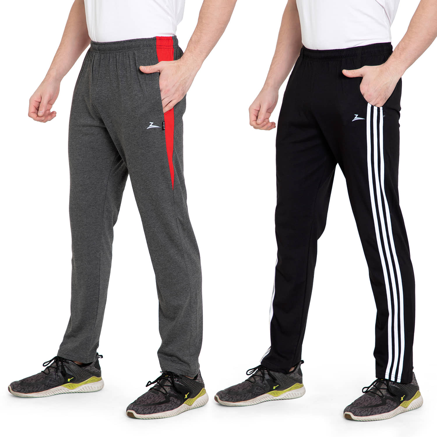 Zeffit - Multicolor Cotton Blend Men's Sports Trackpants ( Pack of 2 ) - Track Pants | Buy online on ZillyBuy