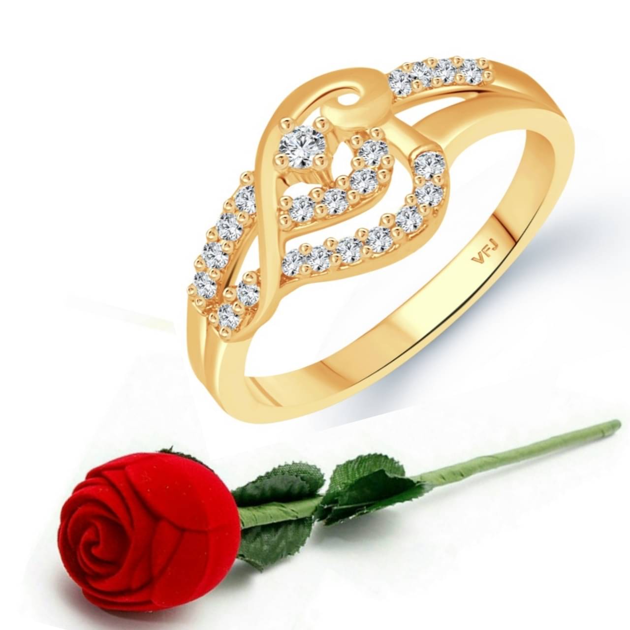valentine day ring rose box Flower Shine Ring for Women and Girls valentine day ring rose box Flower Shine Ring for Women and Girls