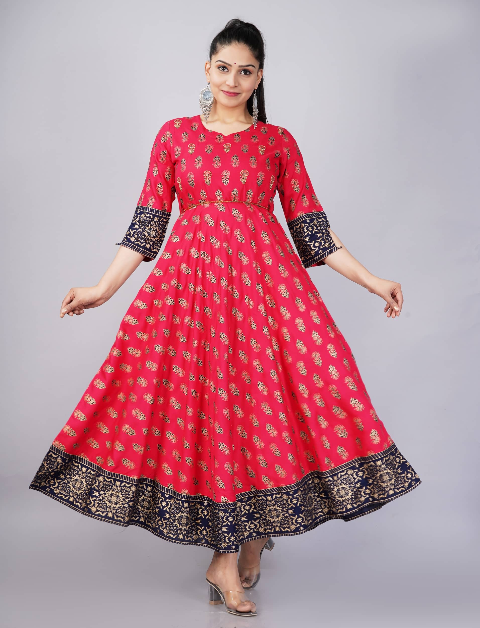 Mishree Collection - Blue Rayon Women's Anarkali Kurti ( Pack of 1 ) - Kurtis, Tunics | Buy online on ZillyBuy