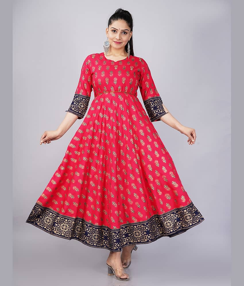 Mishree Collection - Blue Rayon Women's Anarkali Kurti ( Pack of 1 ) - Kurtis, Tunics | Buy online on ZillyBuy