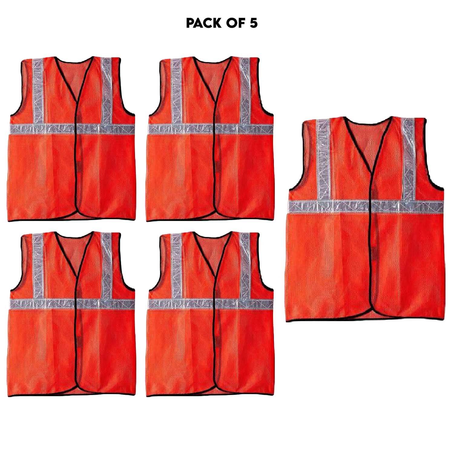     			LAXMI Safety Jacket Orange (Pack of 05) Safety Jacket
