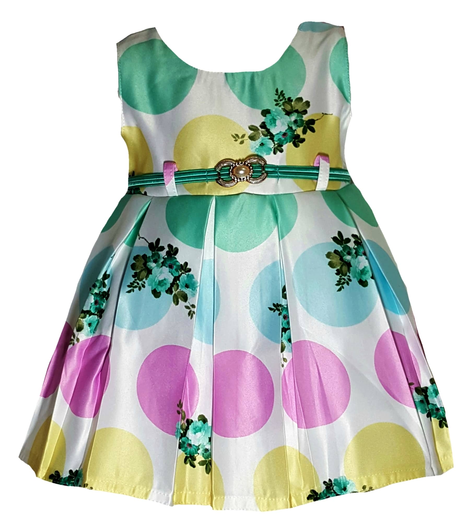 LITTLE PANDA Baby Girls Satin Frocks ( Red )