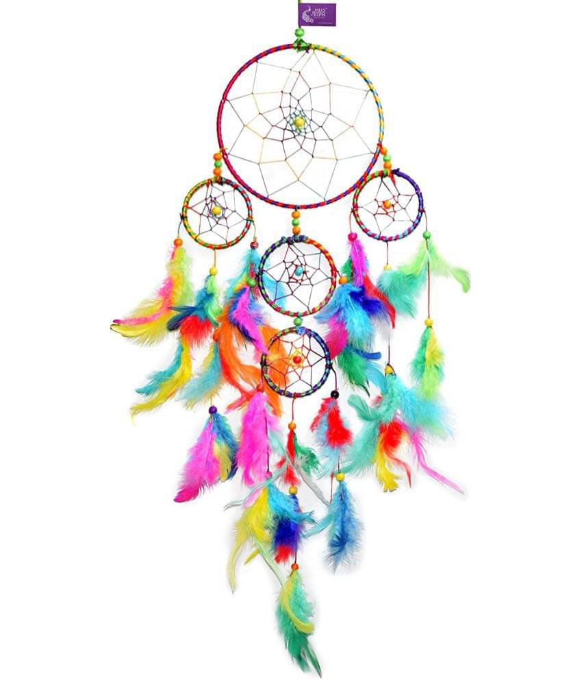 New lucky Feather Multicolour Dream Catcher Wall Hanging - Pack of 1 New lucky Feather Multicolour Dream Catcher Wall Hanging - Pack of 1