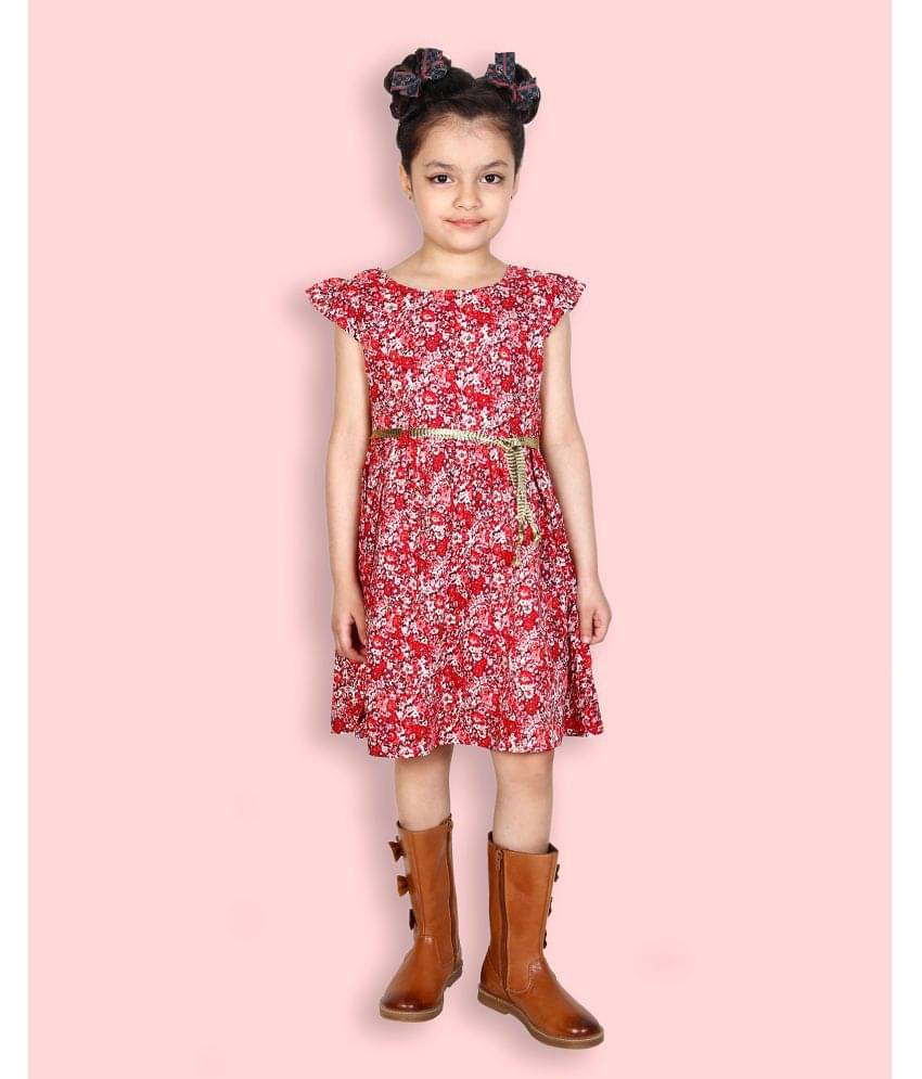 Addyvero Rayon A-line For Girls ( Pack of 1 , Red ) Addyvero Rayon A-line For Girls ( Pack of 1 , Red )