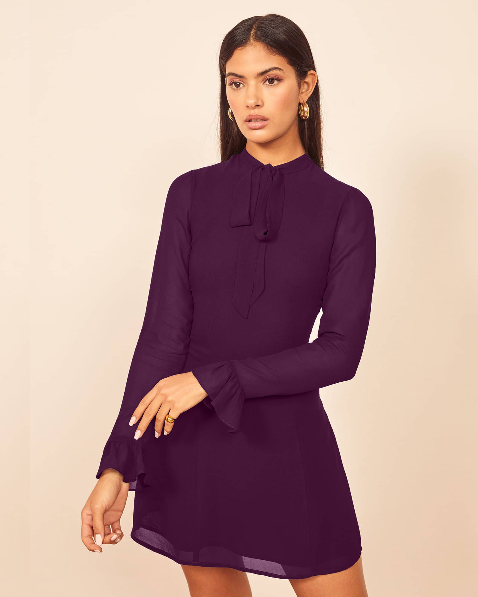 Addyvero Women Georgette A-line Dress ( Purple )     			Addyvero Women Georgette A-line Dress ( Purple )