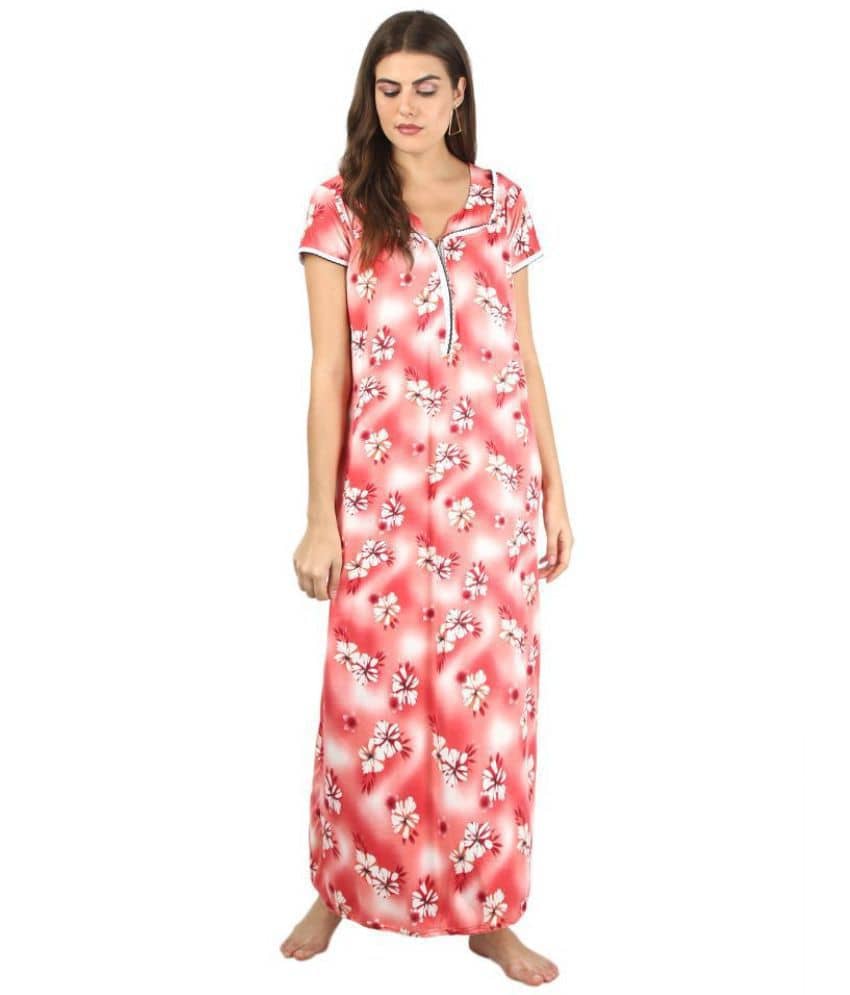 Romaisa Hosiery Nighty & Night Gowns - Red Single - Nightwear & Loungewear | Buy online on ZillyBuy