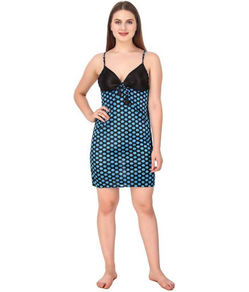 Romaisa Satin Baby Doll Dresses Without Panty - Blue Single - Nightwear & Loungewear | Buy online on ZillyBuy