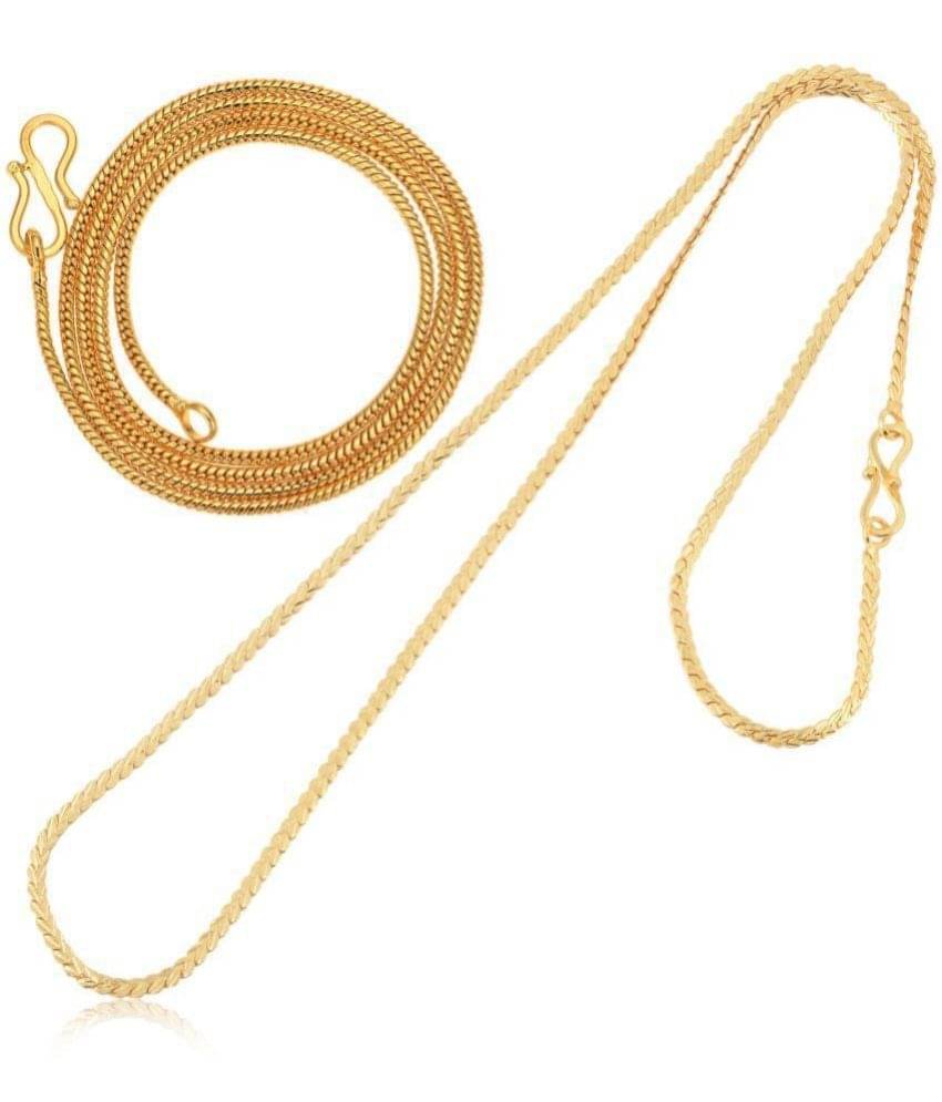 AanyaCentric Combo of 2 Gold Plated 22inches Long Fashion Chain AanyaCentric Combo of 2 Gold Plated 22inches Long Fashion Chain