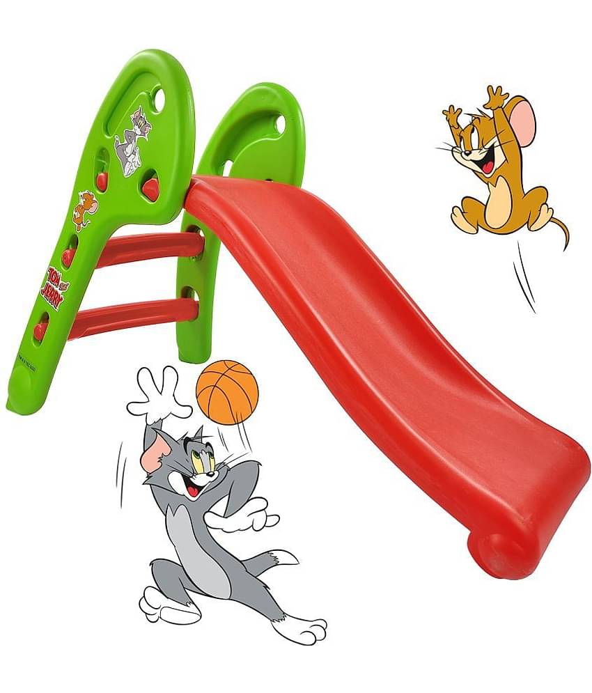 NHR Garden Slide for Kids - Foldable Slider with Tom & jerry Carton - Perfect Slides, Toys for Home, Indoor or Outdoor (1 to 5 Years, Blue)