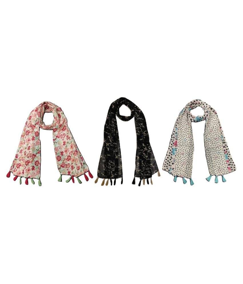     			stolevilla Multi Printed Poly Cotton Yarn Stoles ( Pack of 3 )