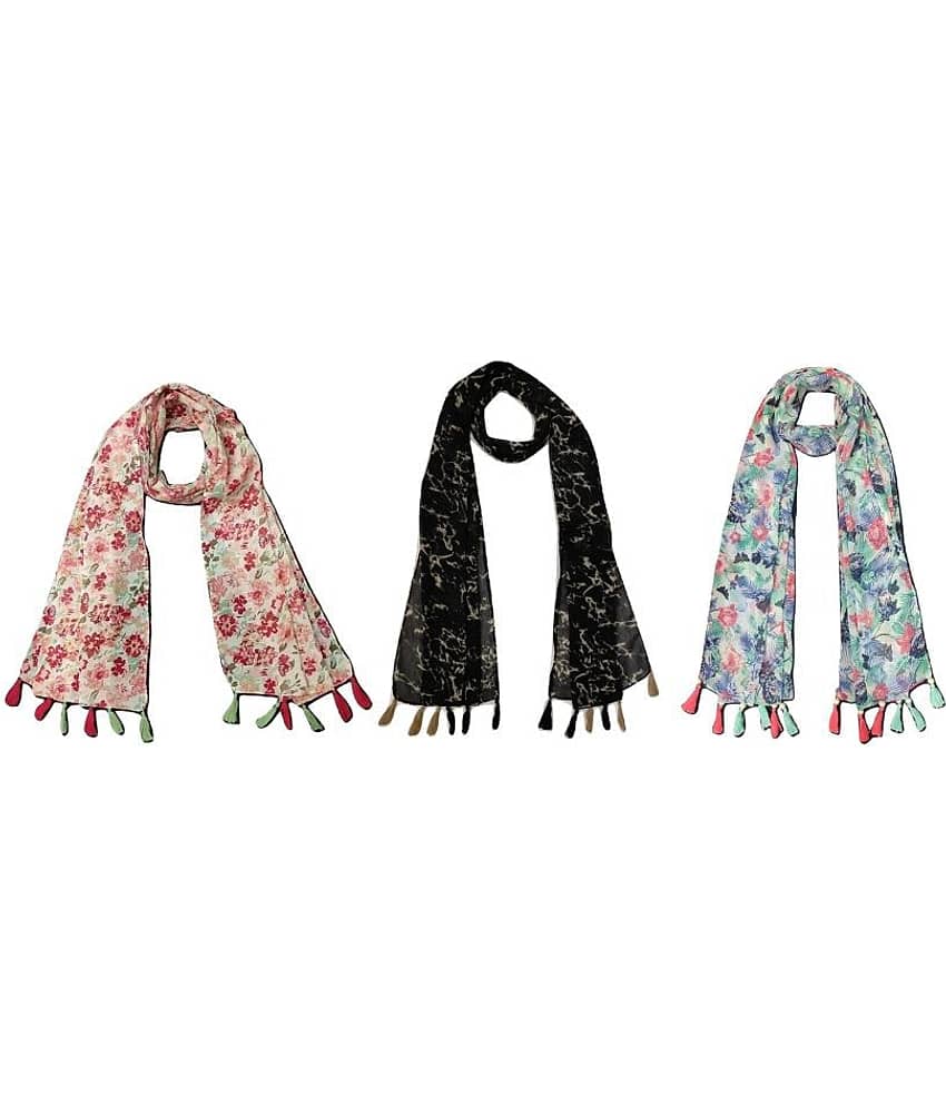 stolevilla Multi Printed Poly Cotton Yarn Stoles ( Pack of 3 ) - Dupattas & Shawls | Buy online on ZillyBuy