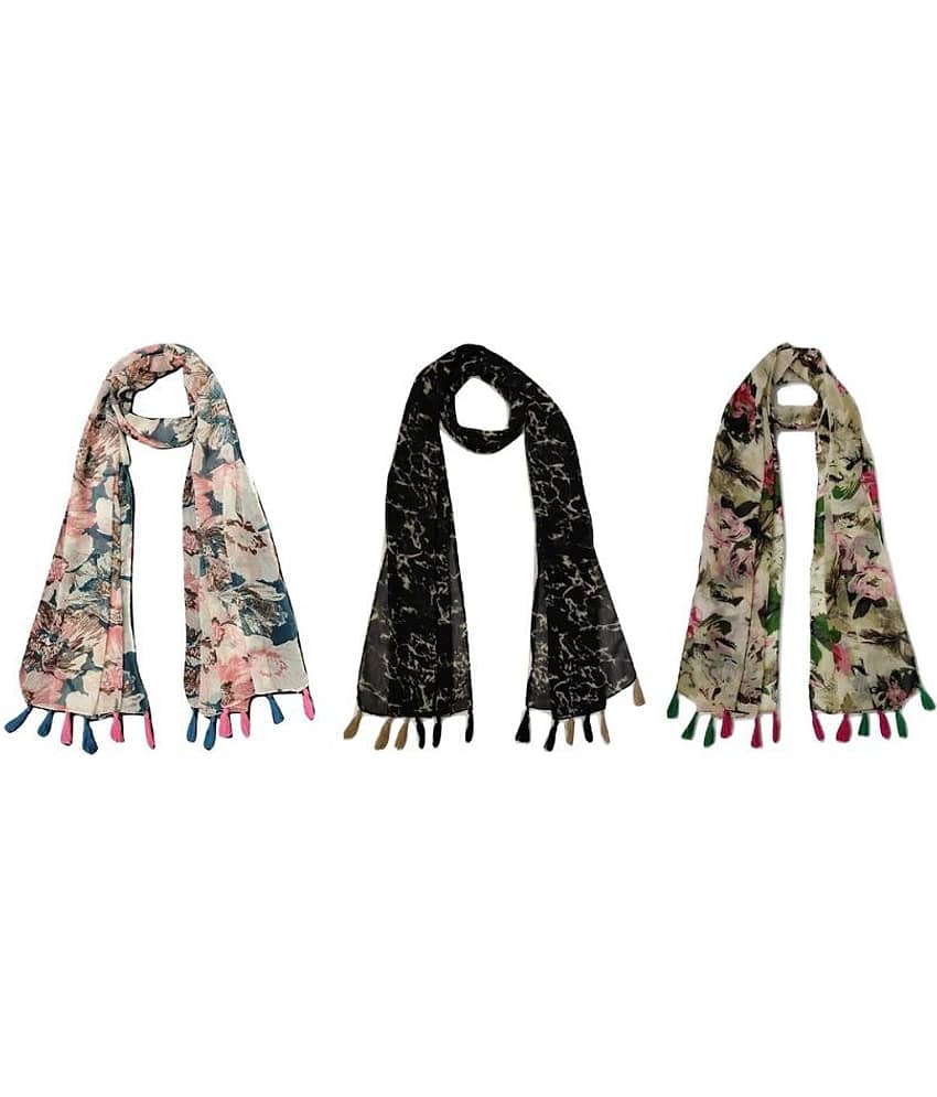 stolevilla Multi Printed Poly Cotton Yarn Stoles ( Pack of 3 ) - Dupattas & Shawls | Buy online on ZillyBuy