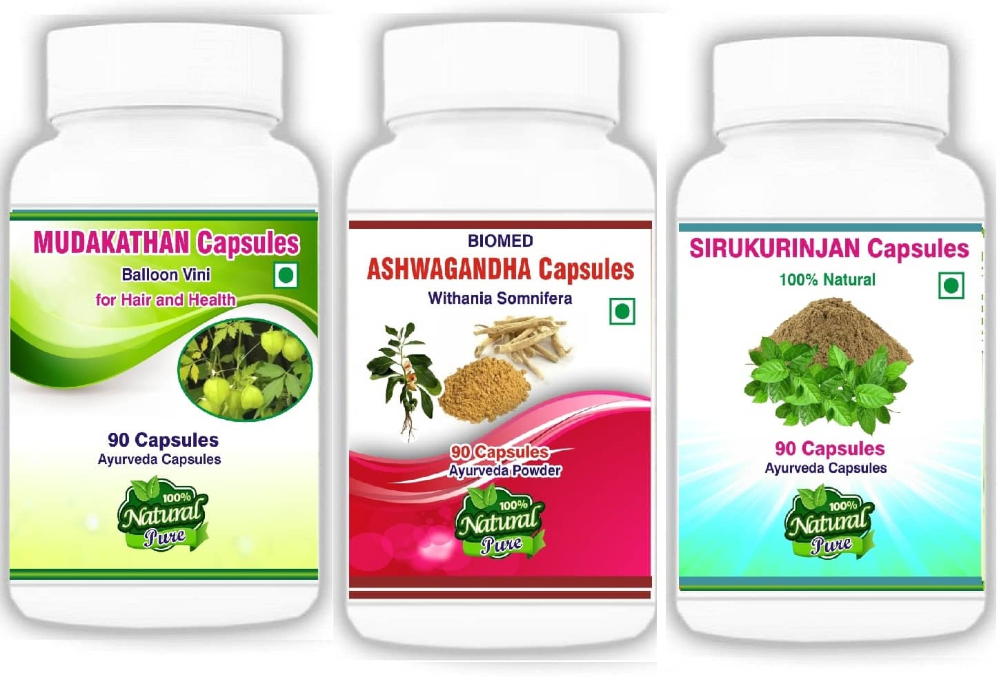 BioMed MUDAKATHAN,ASHWAGANDHA,SIRUKURINJAN Capsule 90 no.s Pack Of 1