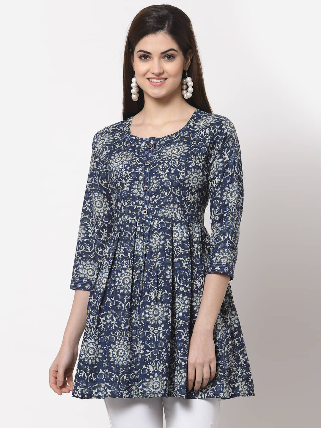 Kbz Women's Cotton Regular Top ( Blue )