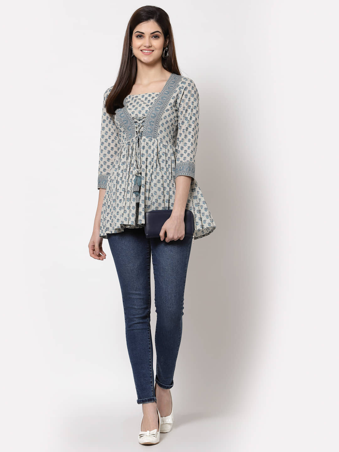 Kbz Women's Cotton Empire Top ( Multicolor )