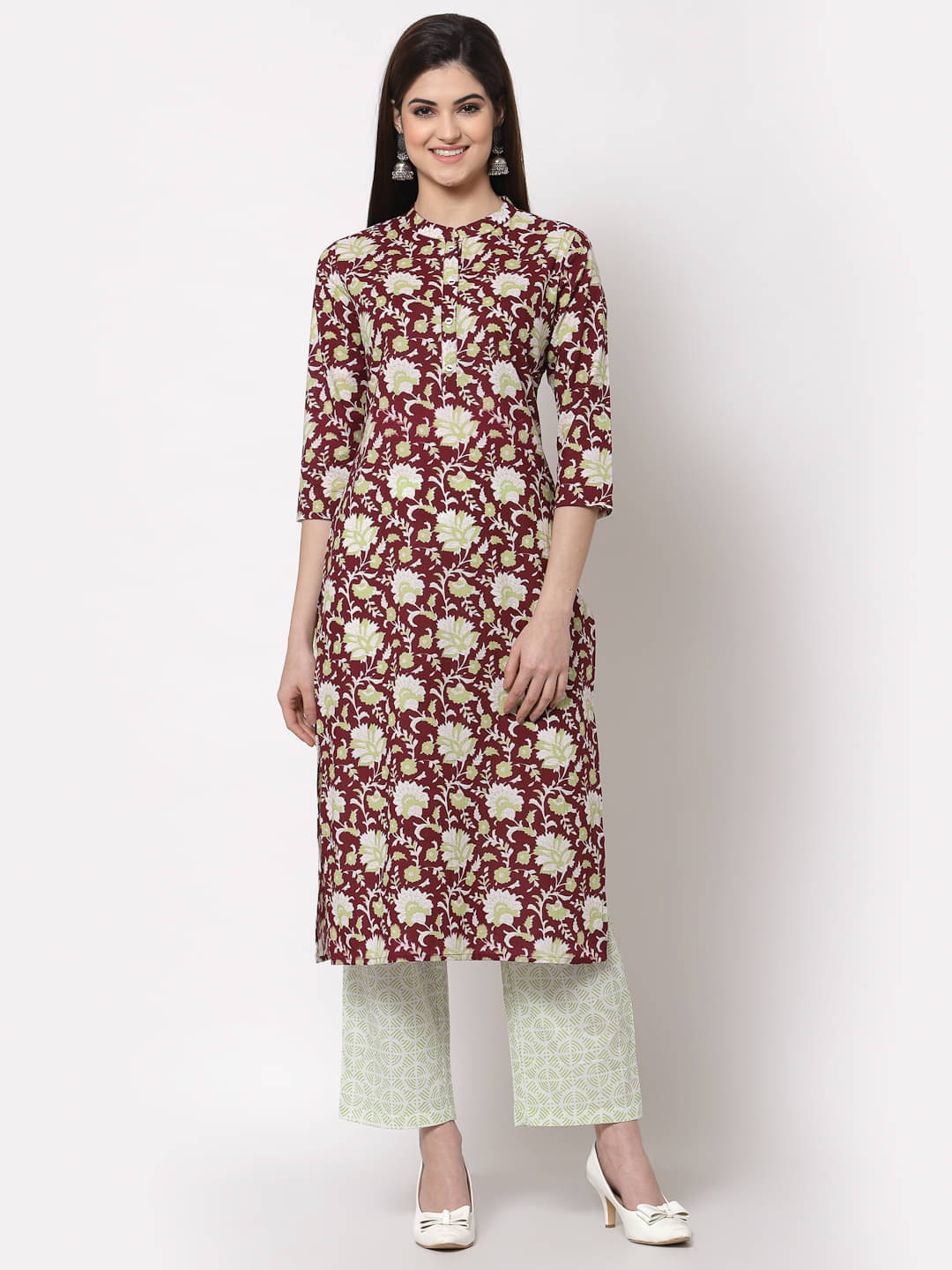 Kbz Multicoloured Cotton Kurti With Palazzo - Stitched Suit Single Kbz Multicoloured Cotton Kurti With Palazzo - Stitched Suit Single