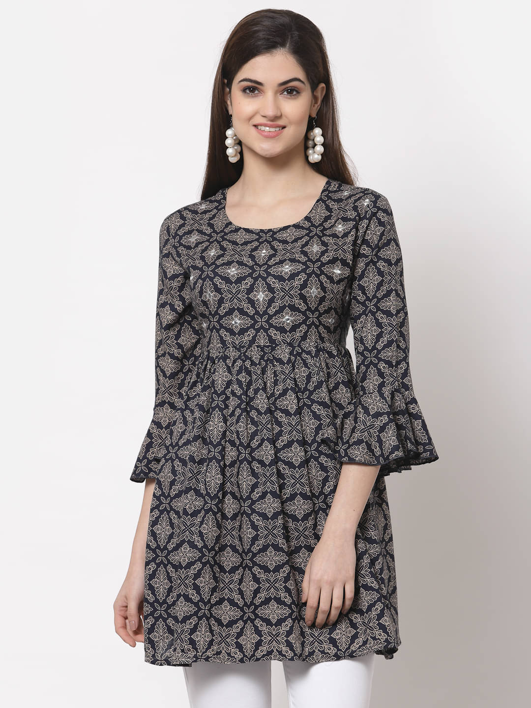     			Kbz Women's Rayon Empire Top ( Blue )
