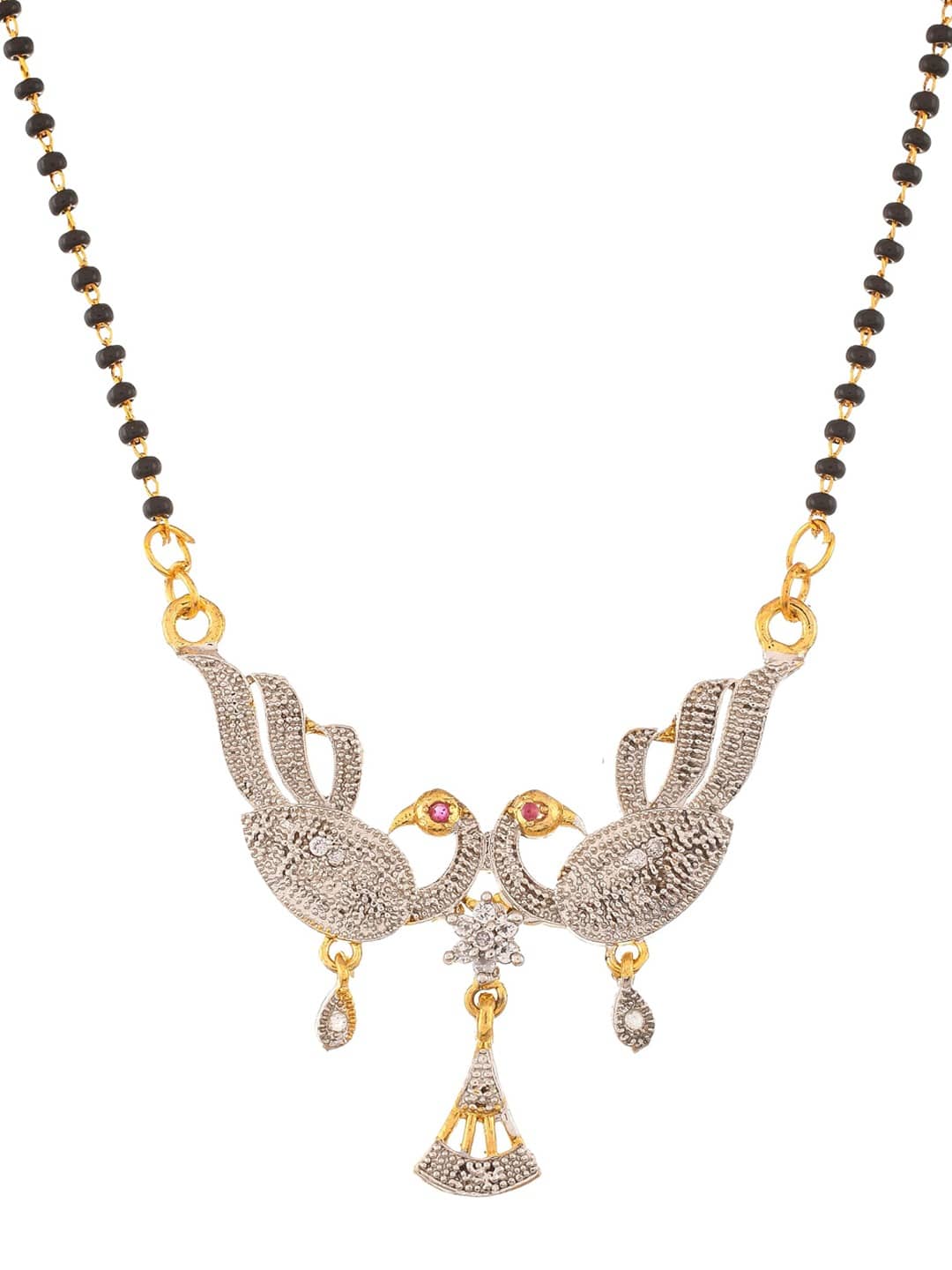 Pujvi fashions Women pride Ad Small Double peacock Mangalsutra set for womens