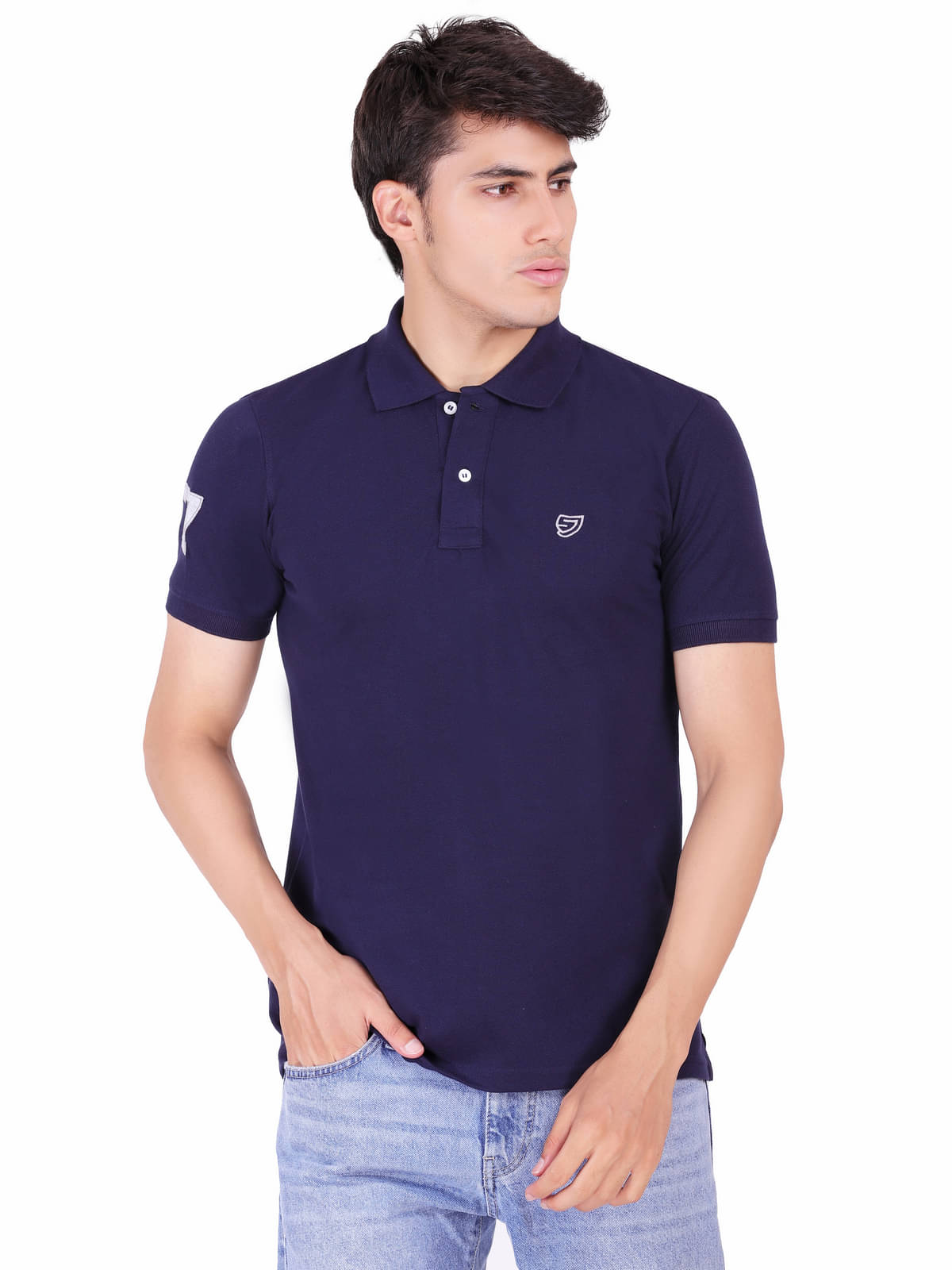 SAM AND JACK Pack of 1 Cotton Regular Fit Solid Half Sleeves Men's Polo T Shirt ( Navy ) SAM AND JACK Pack of 1 Cotton Regular Fit Solid Half Sleeves Men's Polo T Shirt ( Navy )