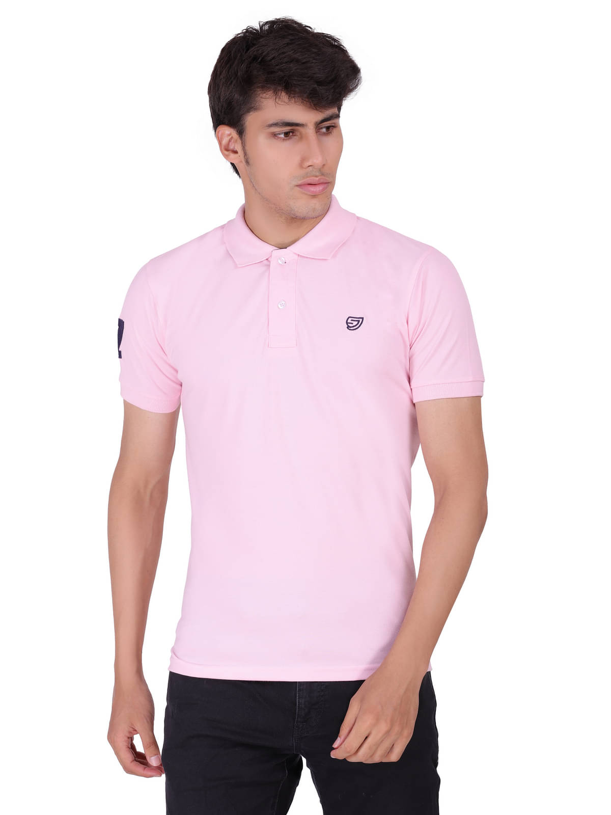     			SAM AND JACK Pack of 1 Cotton Regular Fit Solid Half Sleeves Men's Polo T Shirt ( Pink )