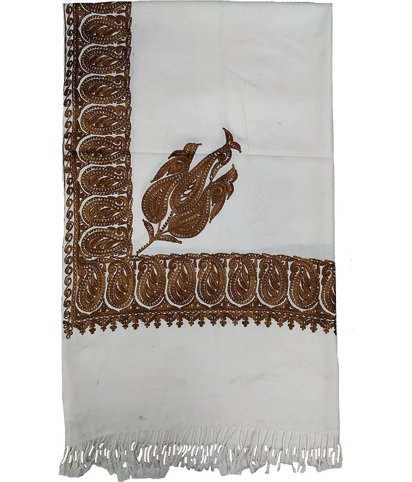 Soul Essence White Kashmiri Shawl - Single - Dupattas & Shawls | Buy online on ZillyBuy