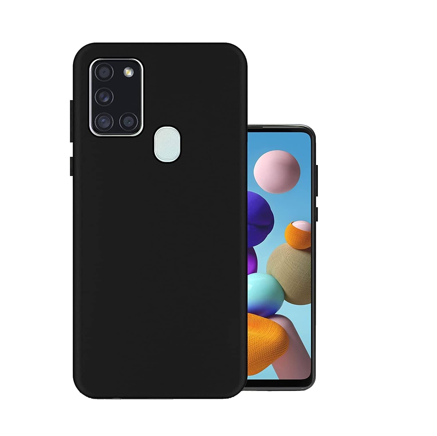     			Spectacular Ace Black Plain Cases For Samsung Galaxy A21S - Pack of 1