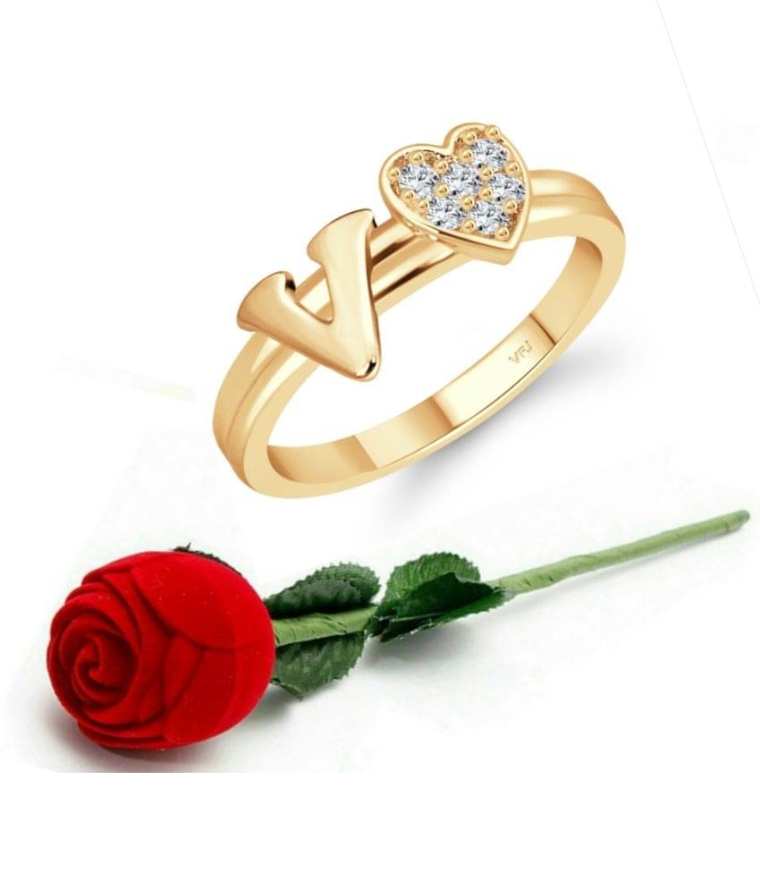 Valentine Initial '' V '' Letter with heart ring alphabet for women and Girls Valentine Initial '' V '' Letter with heart ring alphabet for women and Girls