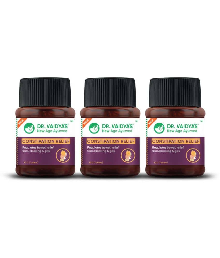 Dr. Vaidya'S Constipation Relief Capsules|Ayurvedic|Relievs Gas & Bloating|(30 Tablets Each)Po3