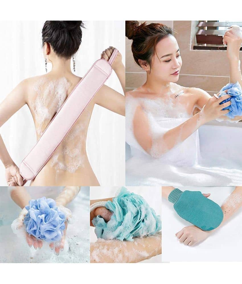 Gatih Back Scruber Bath Loofah Sponge for Bath Loofah Back Scrubber Assorted Pack of 3 - Body Care - Loofah and Other Tools | Buy online on ZillyBuy