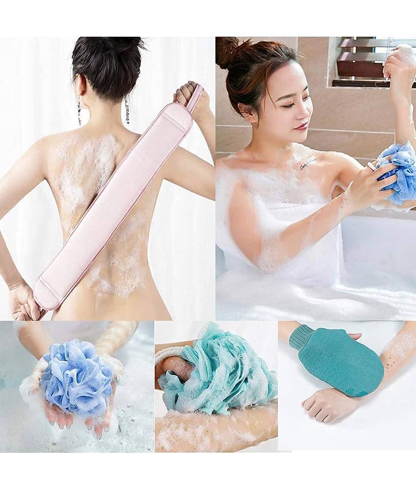 Gatih Back Scruber Bath Loofah Sponge for Bath Loofah Back Scrubber Assorted Pack of 3 - Body Care - Loofah and Other Tools | Buy online on ZillyBuy