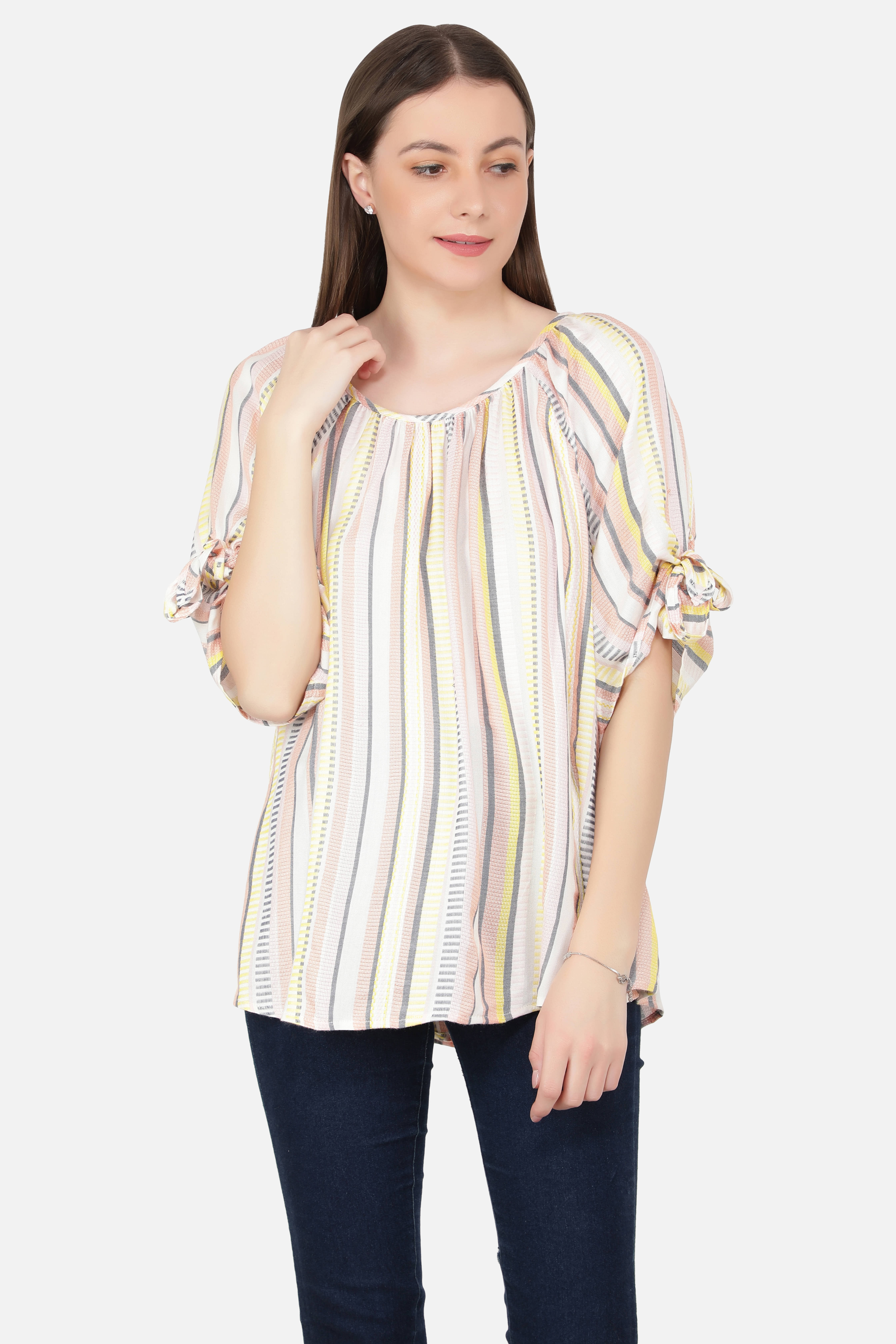     			NUEVOSDAMAS Women's Rayon Regular Top ( Beige )