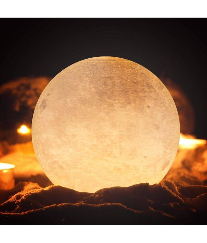 PINDIA Realistic Color Mode Lunar Moon Shaped Lamp/Light Plastic Table Lamp - Pack of 1 PINDIA Realistic Color Mode Lunar Moon Shaped Lamp/Light Plastic Table Lamp - Pack of 1