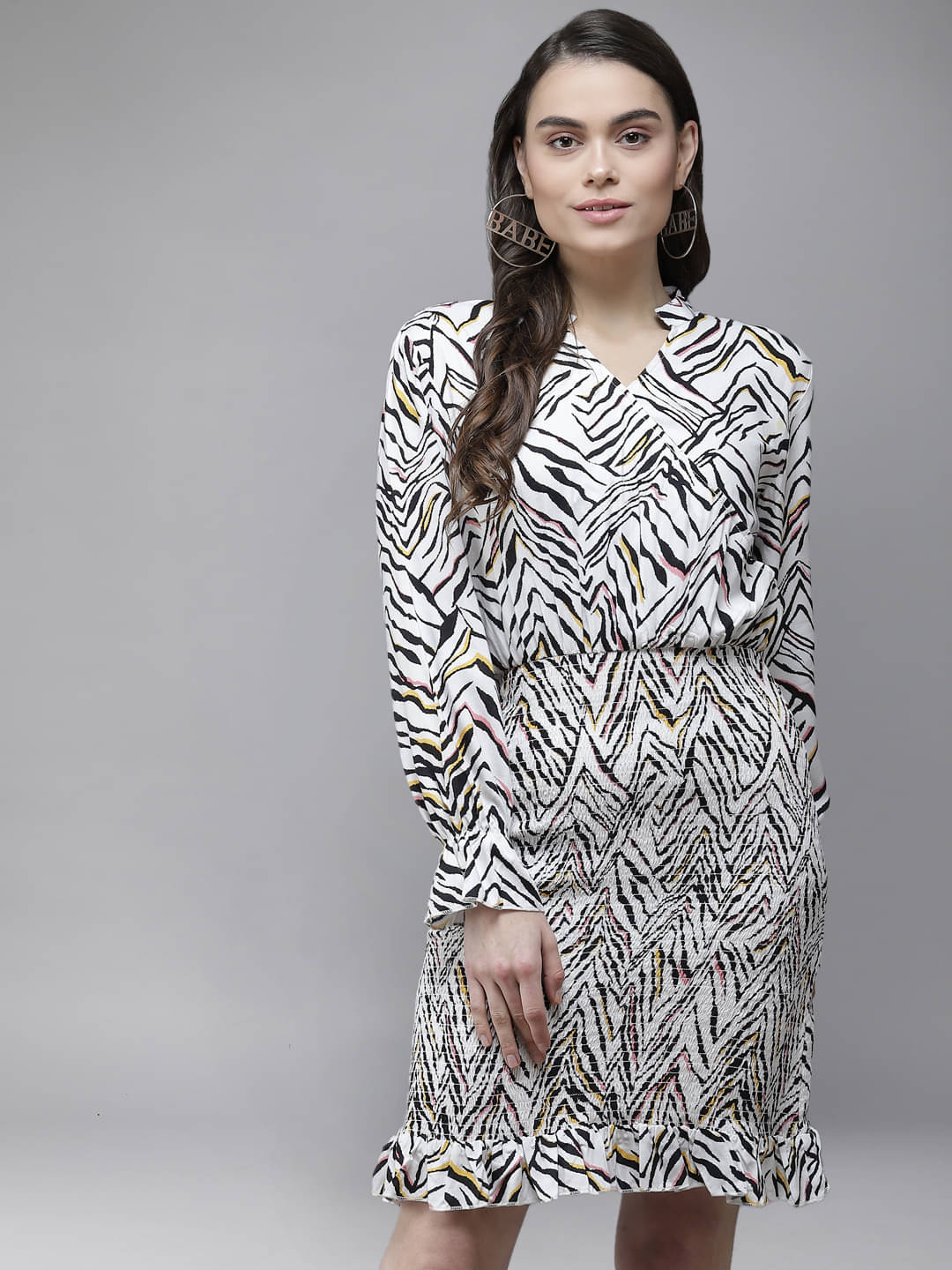 The Dry State Women Rayon Blouson Dress ( Multi Color ) The Dry State Women Rayon Blouson Dress ( Multi Color )