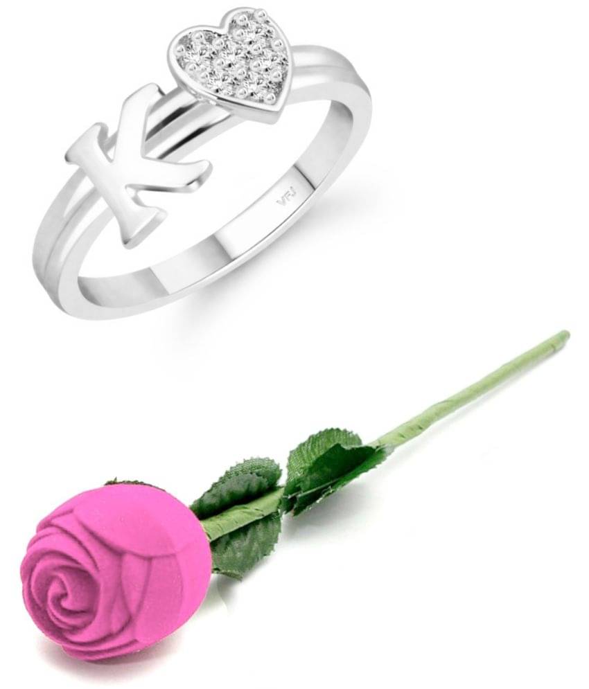 Valentine Initial '' K '' Letter with heart ring alphabet for women and Girls Valentine Initial '' K '' Letter with heart ring alphabet for women and Girls