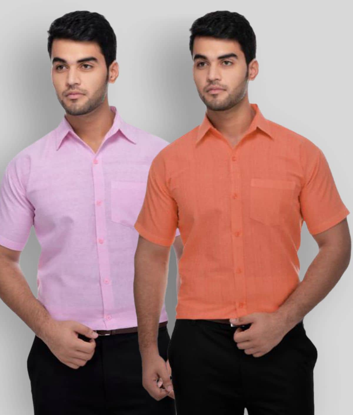 DESHBANDHU DBK - Multicolor Cotton Regular Fit Men's Formal Shirt (Pack of 2)