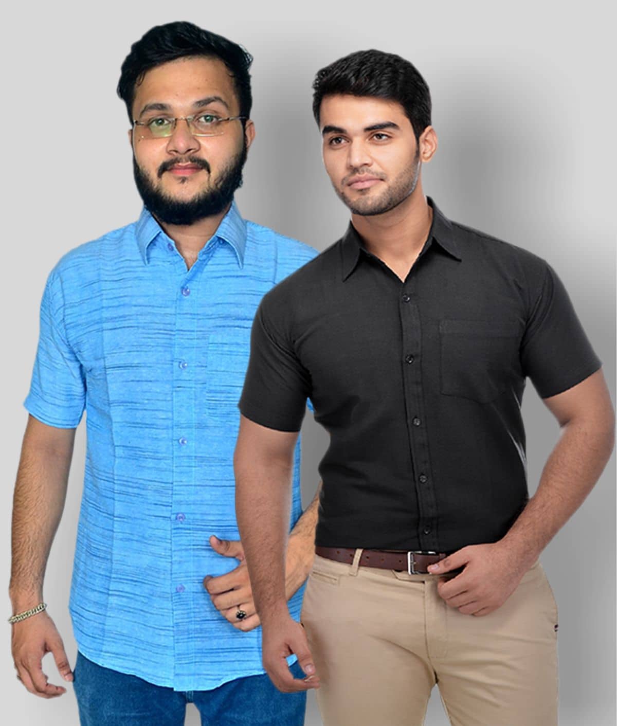 DESHBANDHU DBK - Multicolor Cotton Regular Fit Men's Formal Shirt (Pack of 2)