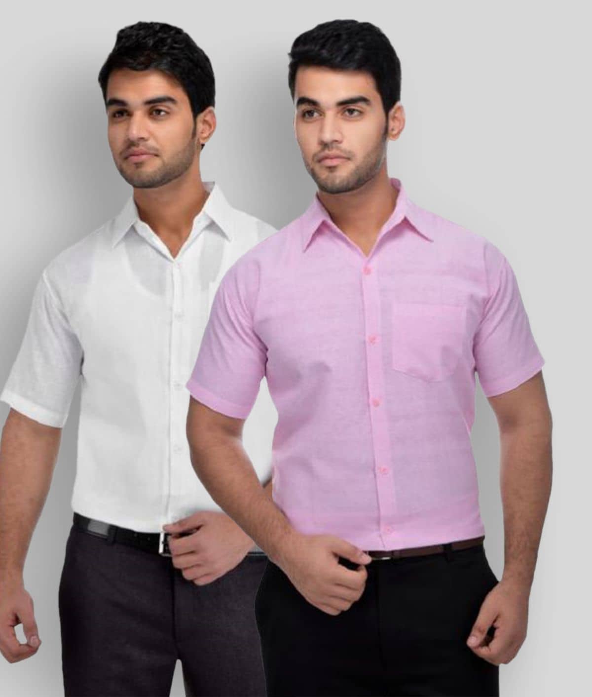 DESHBANDHU DBK - Multicolor Cotton Regular Fit Men's Formal Shirt (Pack of 2)