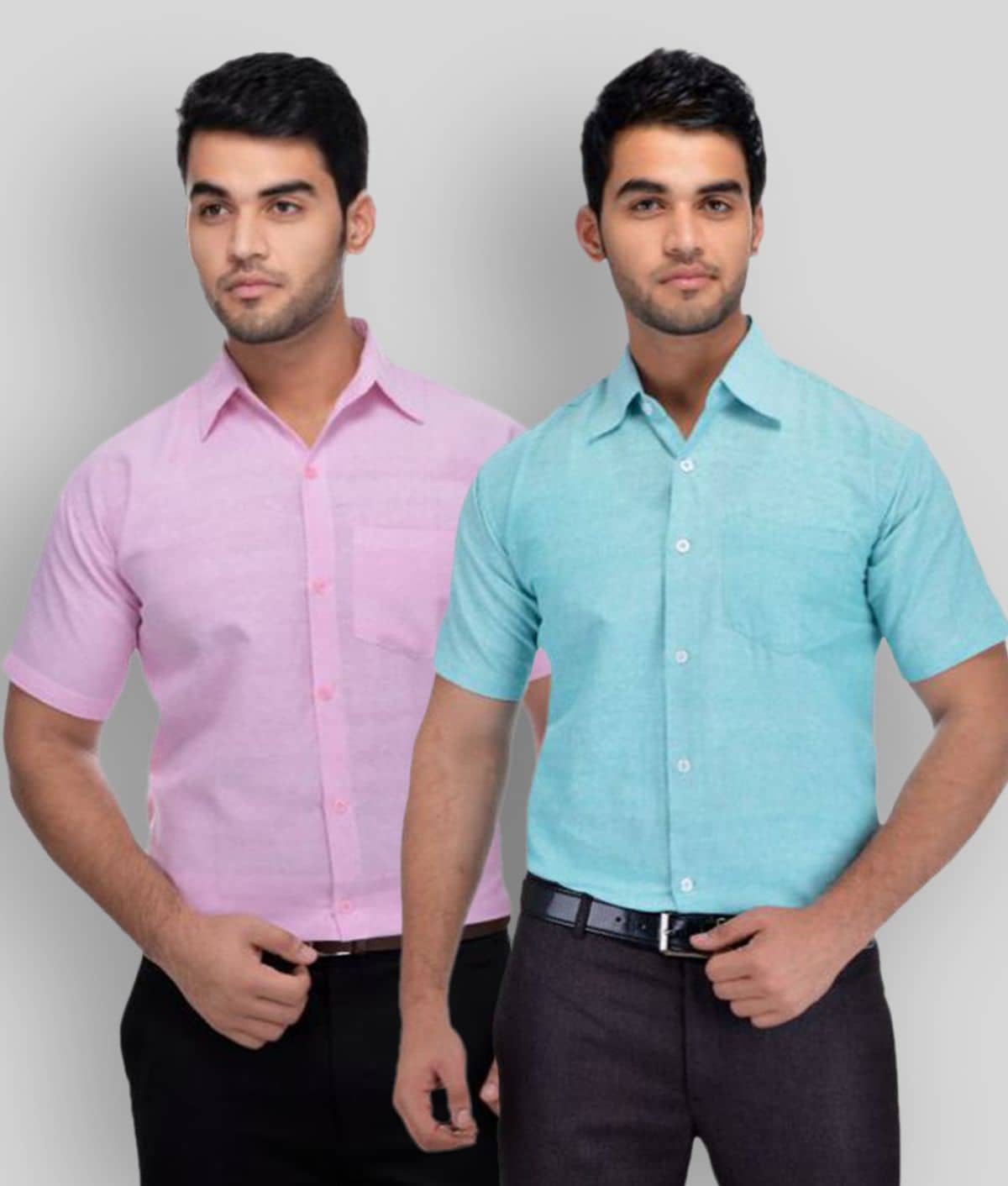 DESHBANDHU DBK - Multicolor Cotton Regular Fit Men's Formal Shirt (Pack of 2)