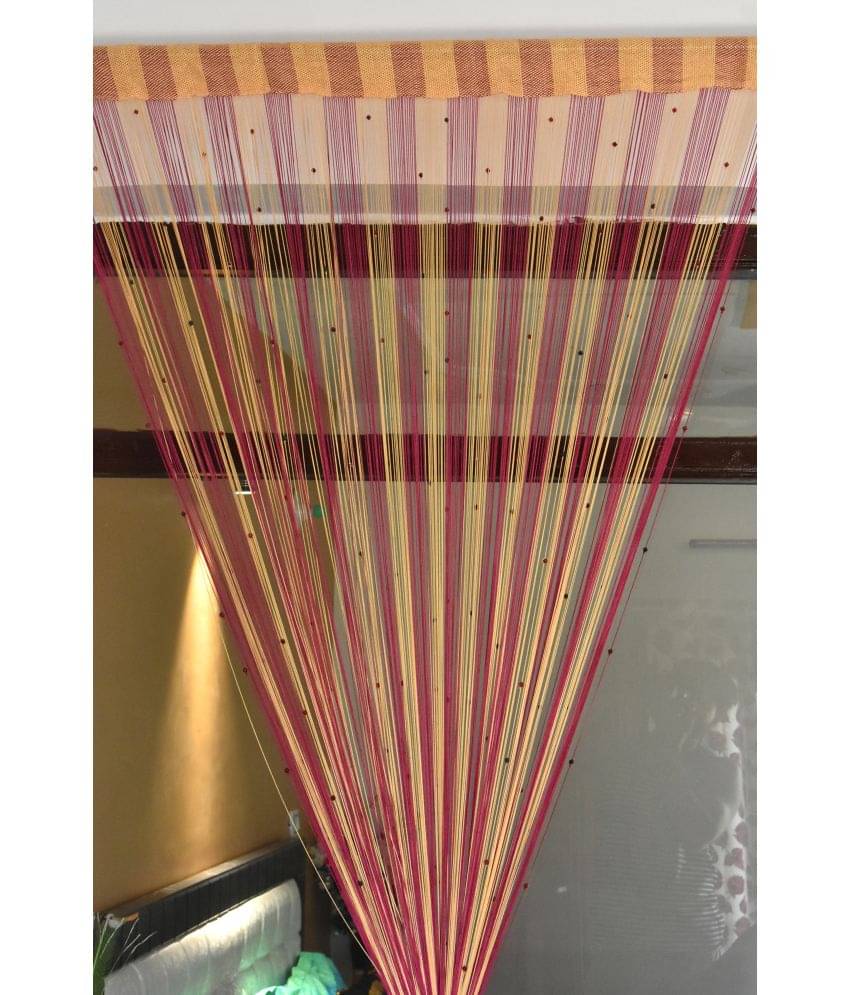     			Homefab India Solid Semi-Transparent Rod Pocket Door Curtain 7ft (Pack of 1) - Pink