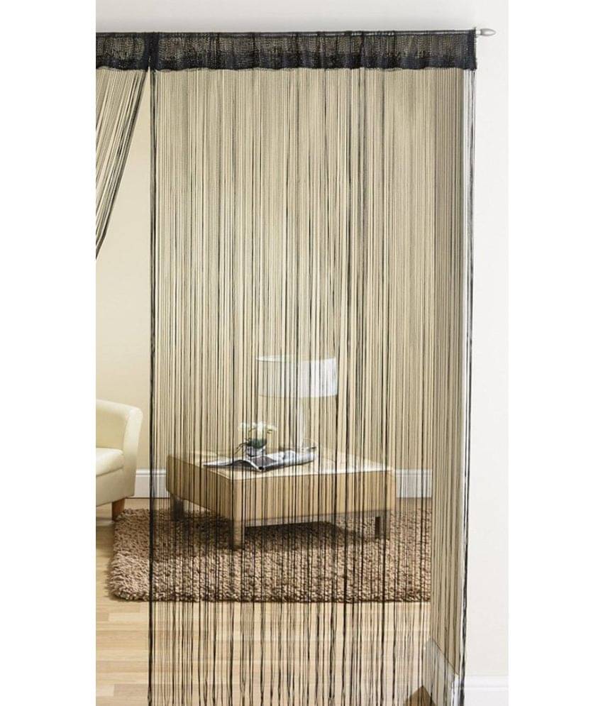 Homefab India Solid Semi-Transparent Rod Pocket Door Curtain 7ft (Pack of 1) - Black     			Homefab India Solid Semi-Transparent Rod Pocket Door Curtain 7ft (Pack of 1) - Black