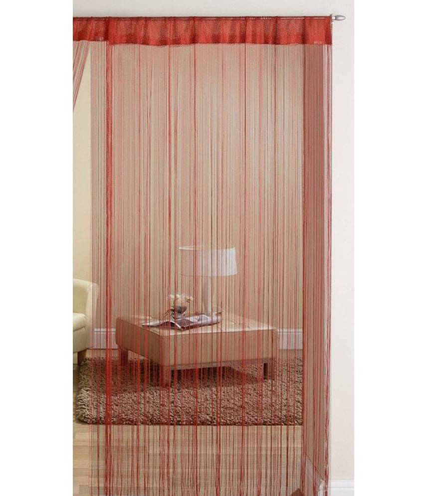 Homefab India Solid Semi-Transparent Rod Pocket Long Door Curtain 9ft (Pack of 1) - Maroon     			Homefab India Solid Semi-Transparent Rod Pocket Long Door Curtain 9ft (Pack of 1) - Maroon