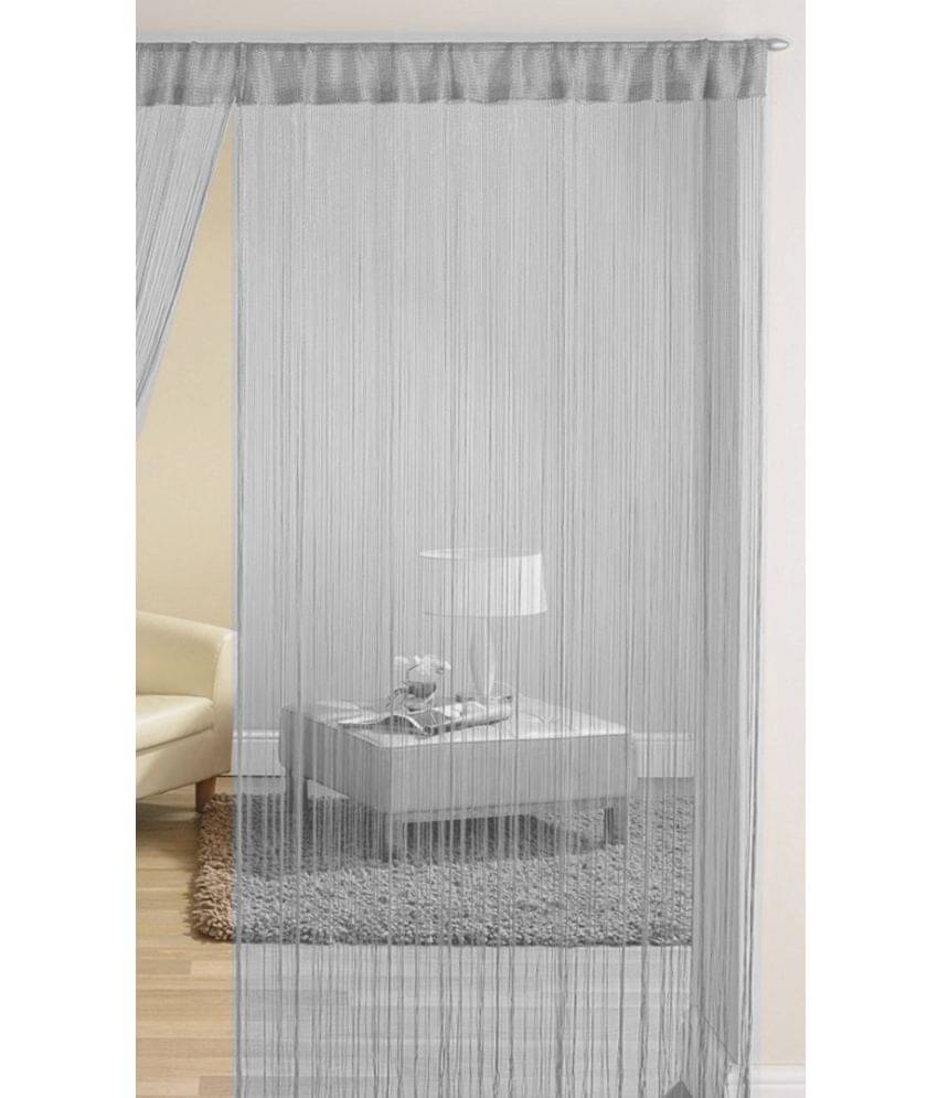 Homefab India Solid Semi-Transparent Rod Pocket Long Door Curtain 9ft (Pack of 1) - Grey     			Homefab India Solid Semi-Transparent Rod Pocket Long Door Curtain 9ft (Pack of 1) - Grey