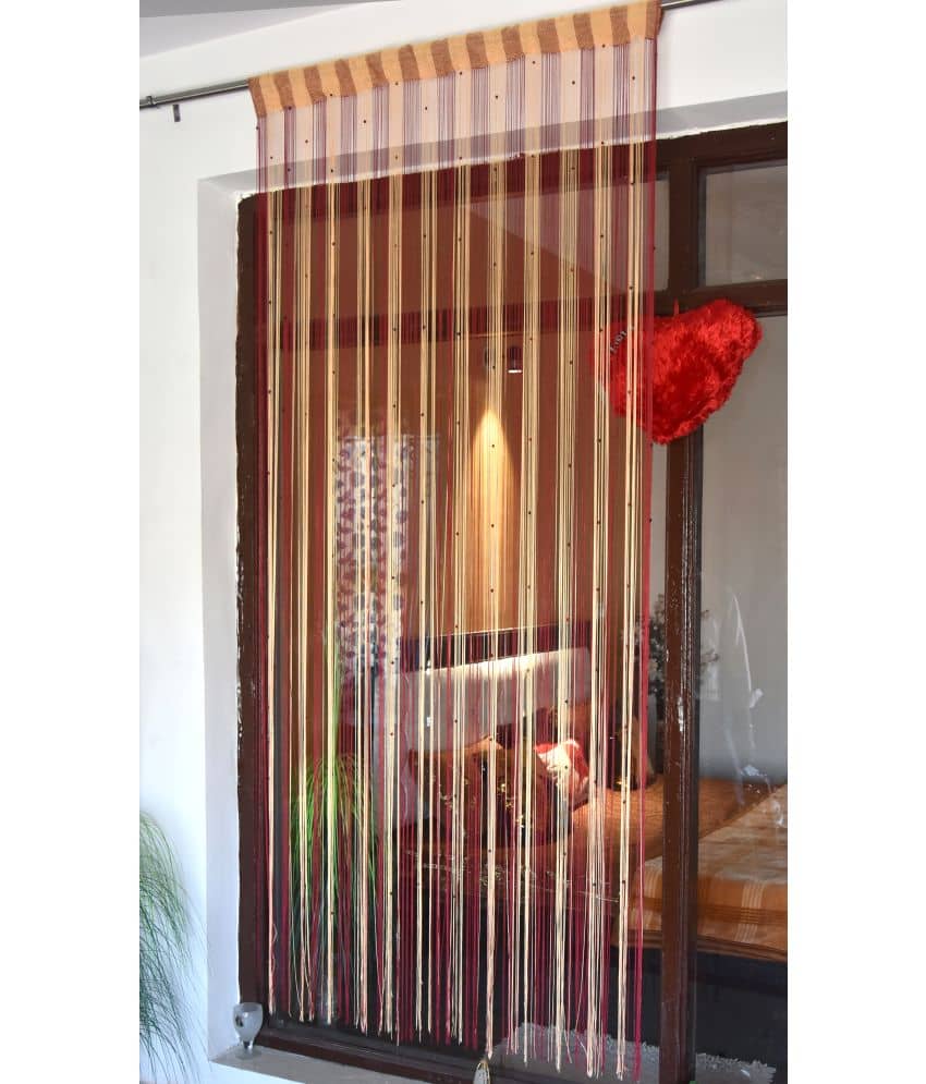 Homefab India Solid Semi-Transparent Rod Pocket Long Door Curtain 9ft (Pack of 1) - Maroon