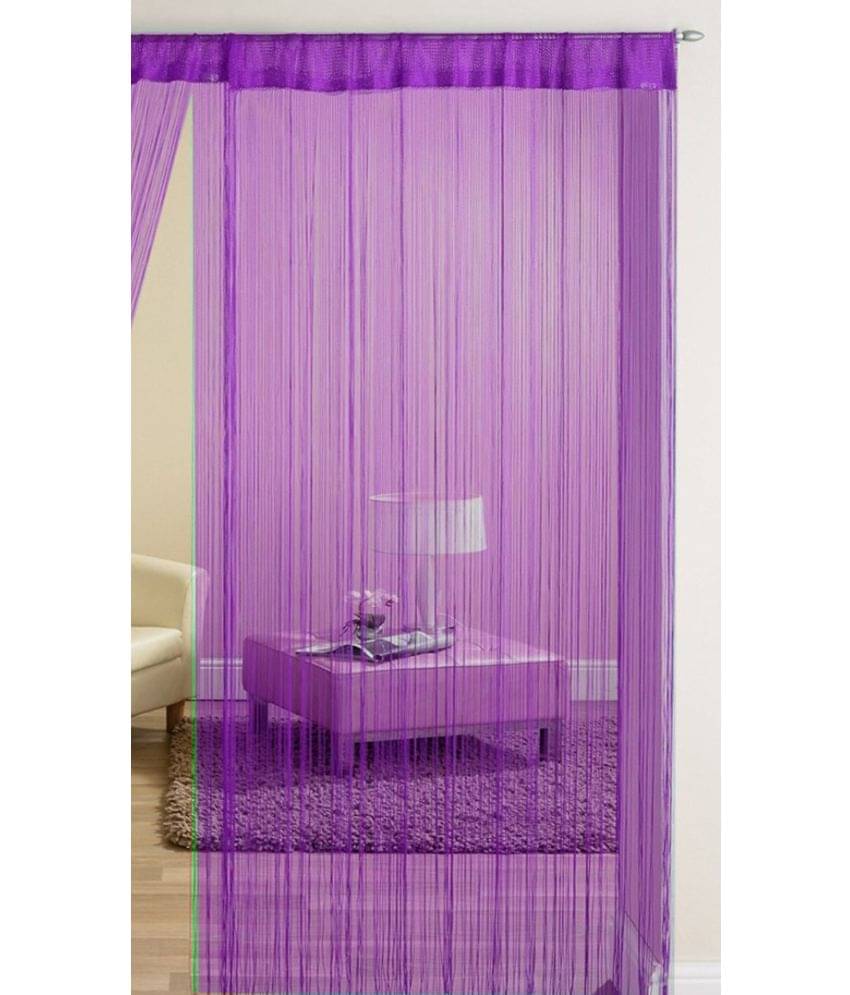 Homefab India Solid Semi-Transparent Rod Pocket Long Door Curtain 9ft (Pack of 1) - Purple     			Homefab India Solid Semi-Transparent Rod Pocket Long Door Curtain 9ft (Pack of 1) - Purple