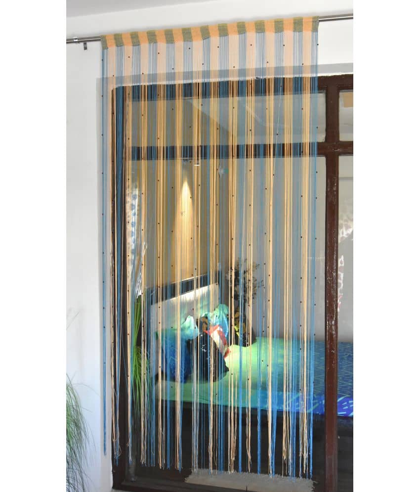Homefab India Solid Semi-Transparent Rod Pocket Long Door Curtain 9ft (Pack of 1) - Turquoise